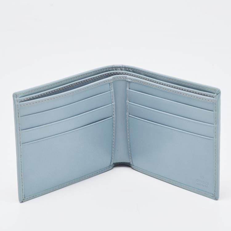 مملوكة مسبقًا Gucci Beige/Blue GG Canvas and Leather Bifold Wallet