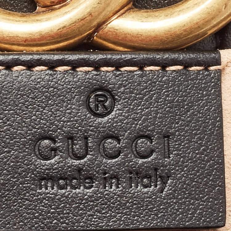 Pre Owned Gucci Black Matelassé Leather Mini GG Marmont Shoulder Bag