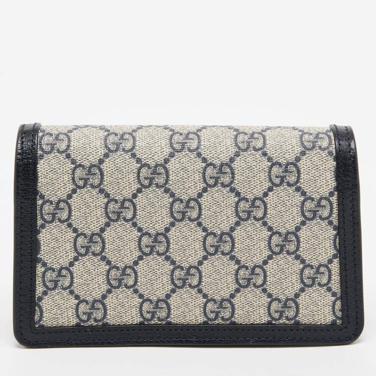 Pre Owned Gucci Beige/Blue GG Supreme Canvas and Leather Super Mini Dionysus Shoulder Bag