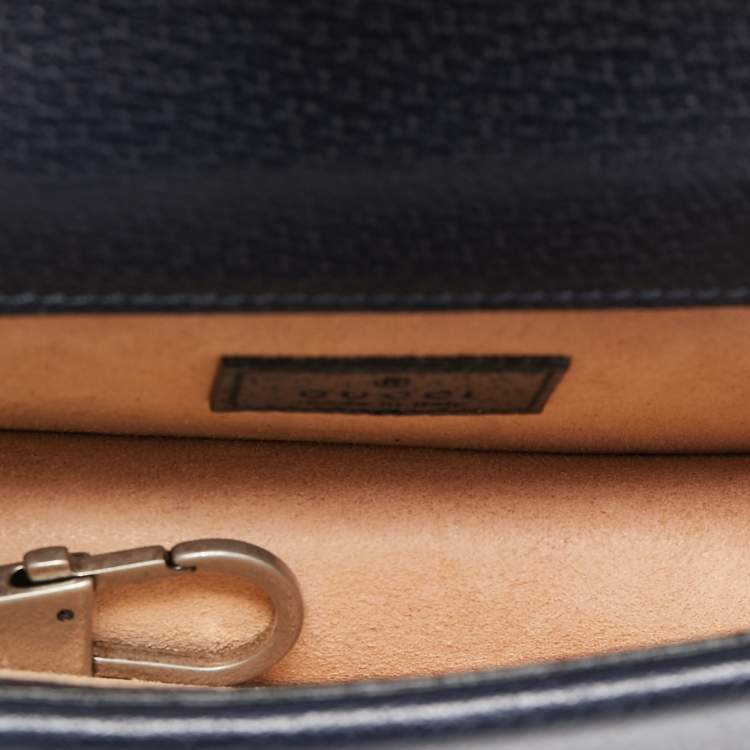 Pre Owned Gucci Beige/Blue GG Supreme Canvas and Leather Super Mini Dionysus Shoulder Bag