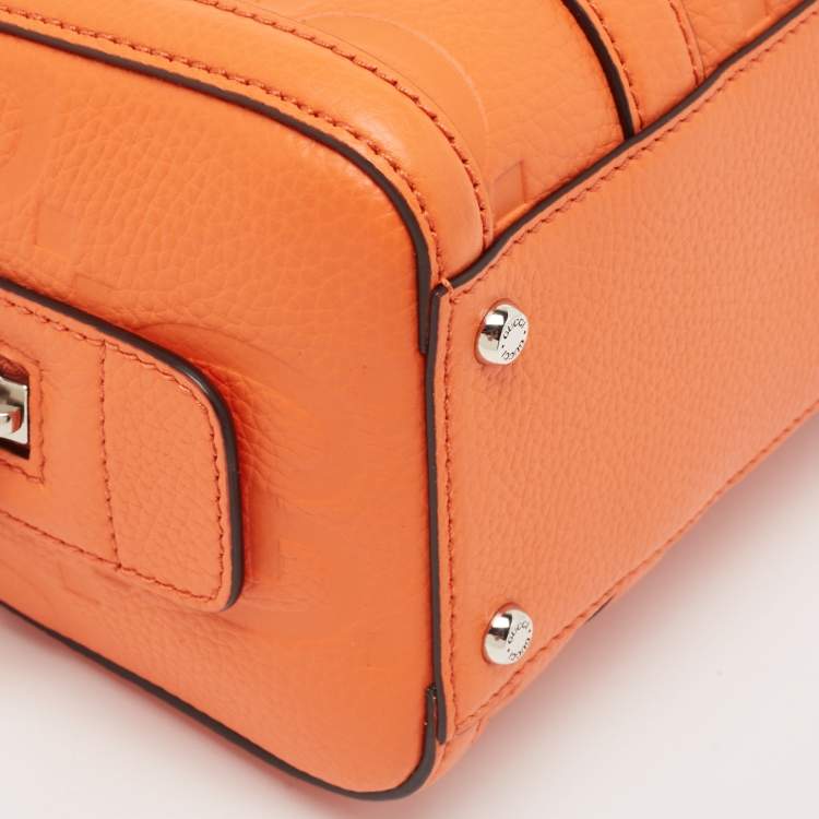 Pre Owned Gucci Orange Jumbo GG Leather Mini Duffle Bag