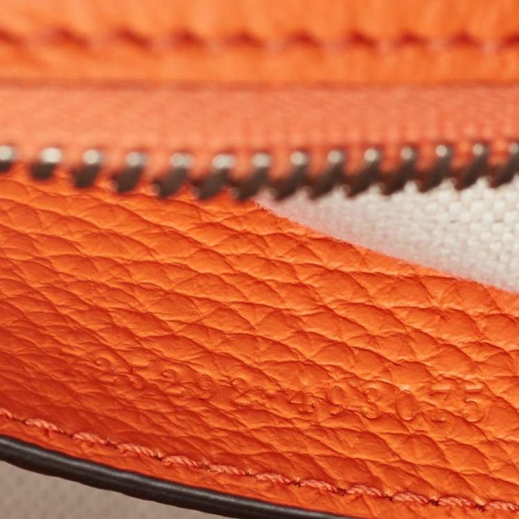 Pre Owned Gucci Orange Jumbo GG Leather Mini Duffle Bag