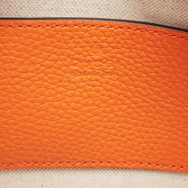 Pre Owned Gucci Orange Jumbo GG Leather Mini Duffle Bag