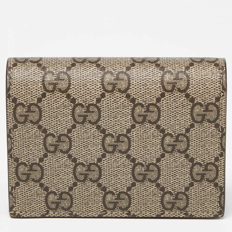 مملوكة مسبقًا Gucci Beige GG Supreme Canvas Rainbow and Stars Bananya Card Case