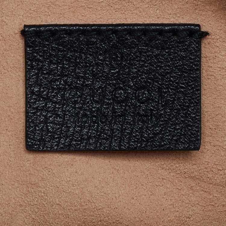 Pre Owned Gucci Black Leather Mini Ophidia Round Shoulder Bag