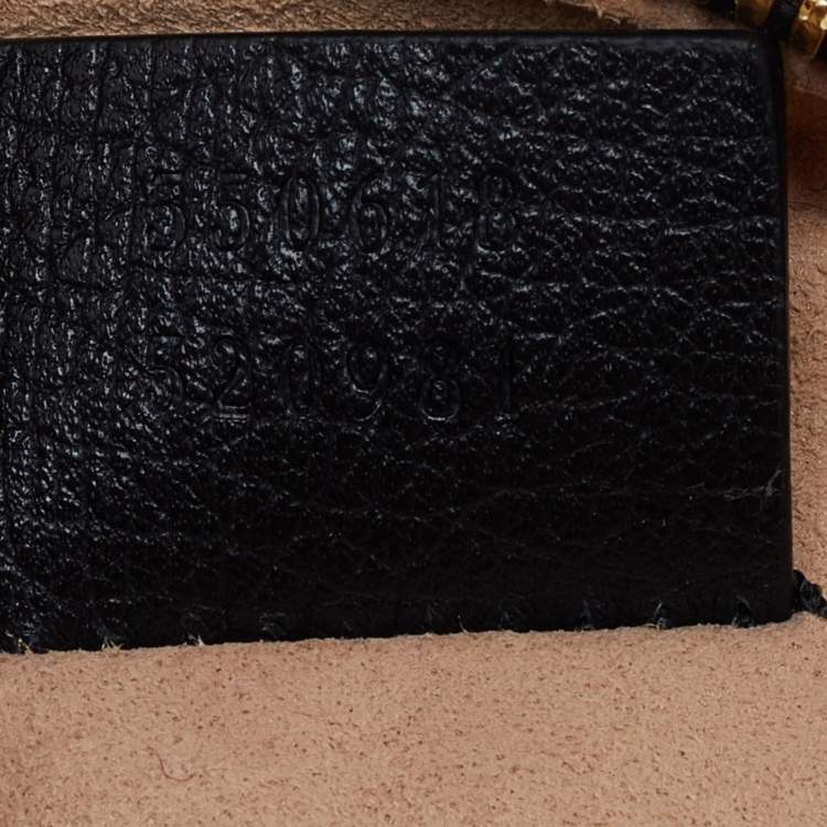 Pre Owned Gucci Black Leather Mini Ophidia Round Shoulder Bag