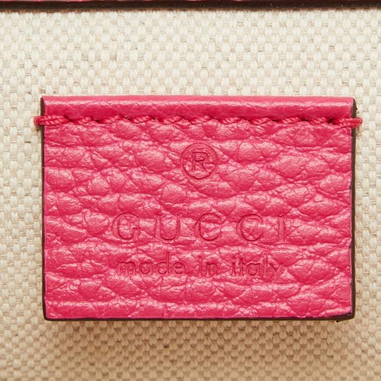 Pre Owned Gucci Magenta Leather Small Guccify Pearl Embellished Dionysus Shoulder Bag