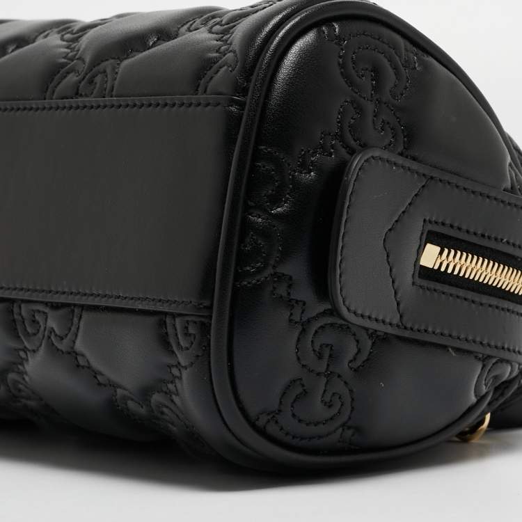 مملوكة مسبقًا Gucci Black GG Matelassé Leather Mini Bag