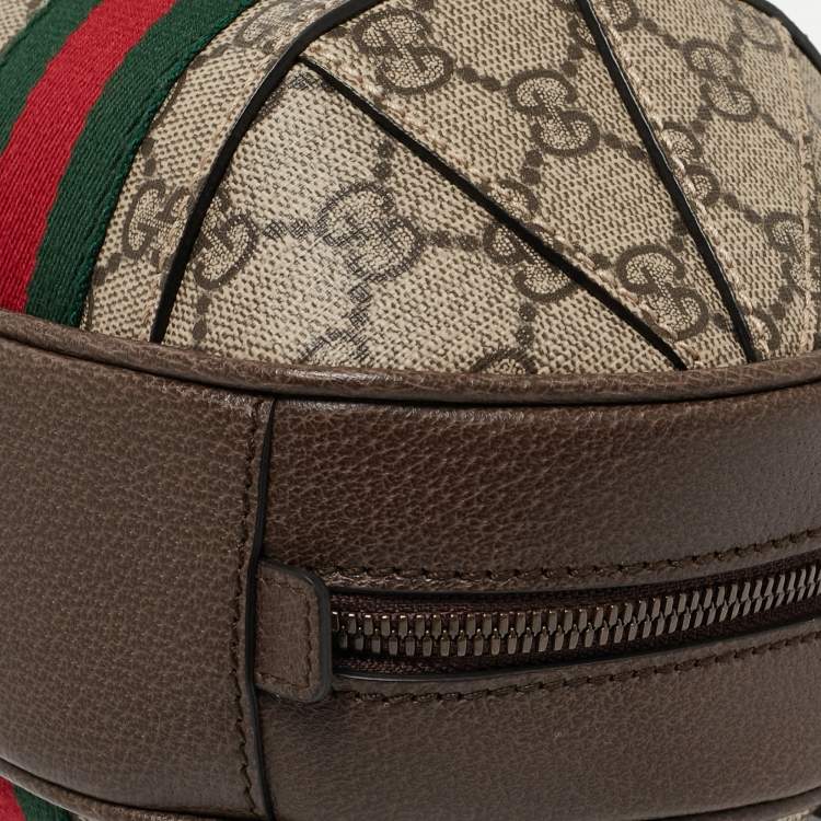 Pre Owned Gucci Beige/Ebony GG Supreme Canvas Mini Ophidia Basketball Bag