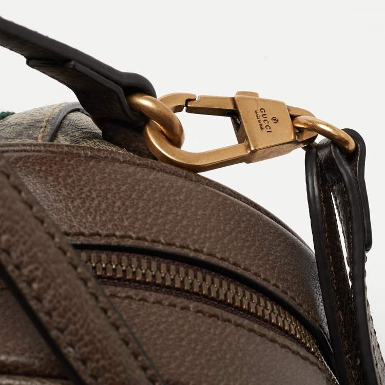 Pre Owned Gucci Beige/Ebony GG Supreme Canvas Mini Ophidia Basketball Bag