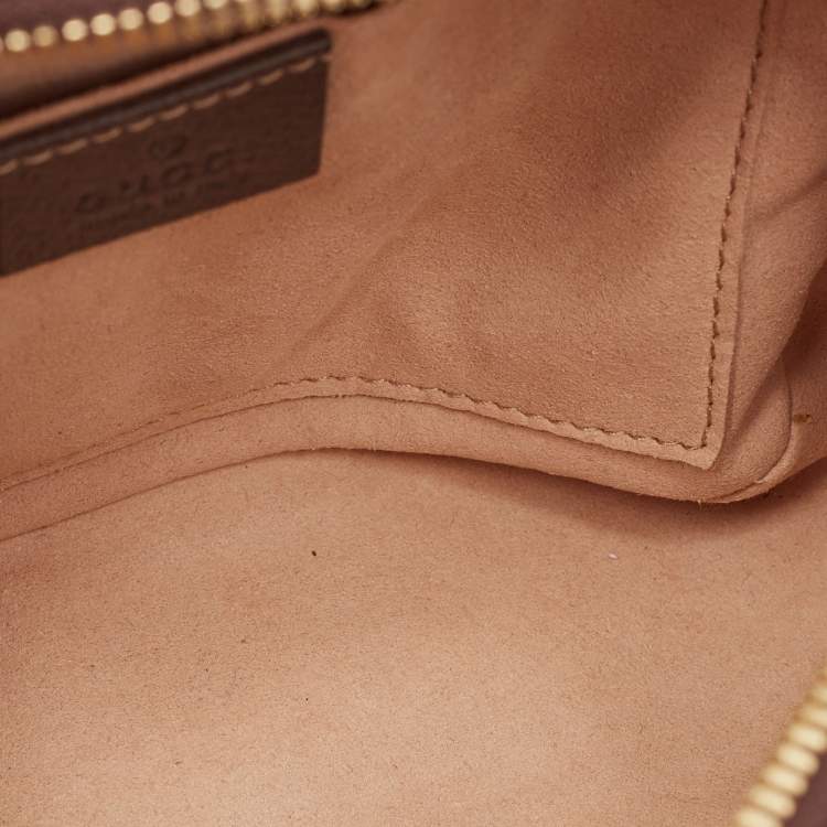 Pre Owned Gucci Beige/Ebony GG Supreme Canvas and Leather Mini Ophidia Top Handle Bag