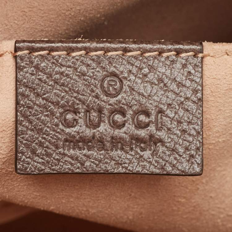 Pre Owned Gucci Beige/Ebony GG Supreme Canvas and Leather Mini Ophidia Top Handle Bag