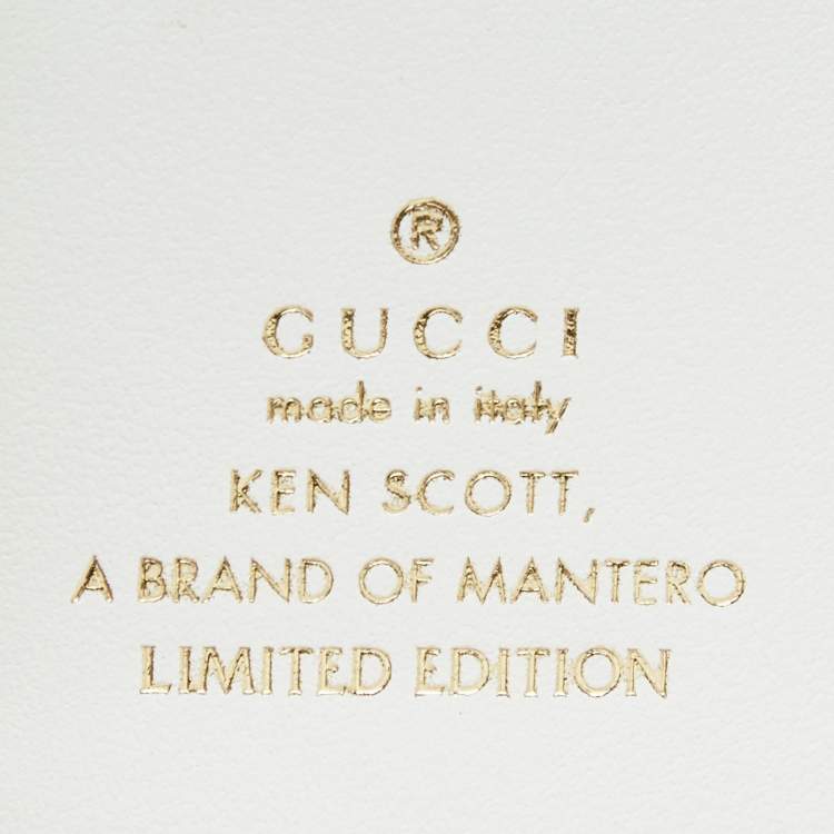 Pre Owned Gucci x Ken Scott Multicolor Floral Print Leather GG Marmont Card Case