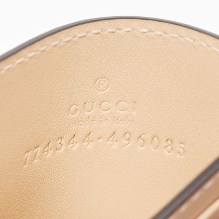 Pre Owned Gucci Brown/Beige GG Supreme Canvas and Leather Card Holder