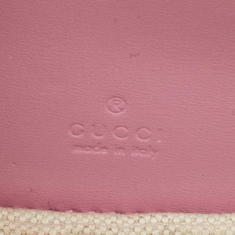 Pre Owned Gucci Pink Leather Mini 1947 Bamboo Top Handle Bag