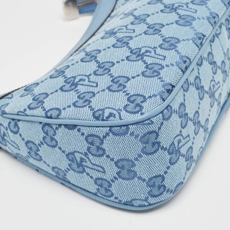مملوكة مسبقًا Gucci x Palace Blue GG-P Canvas Half-Moon Mini Bag