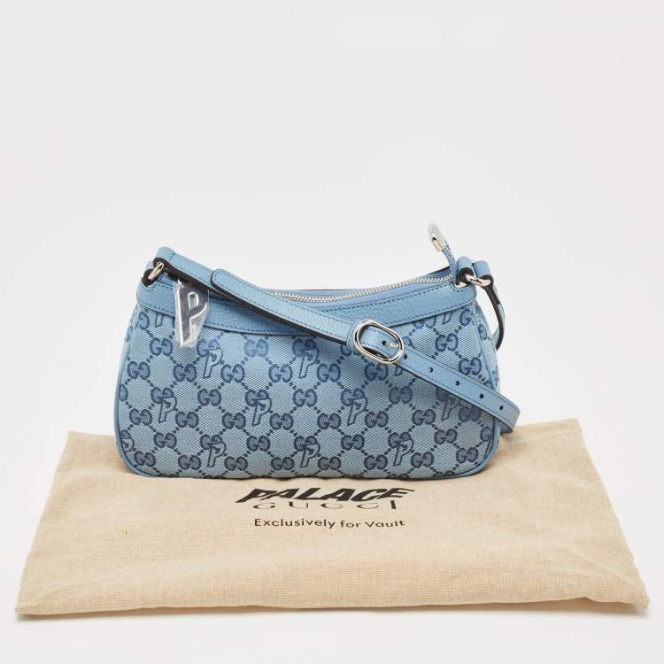 مملوكة مسبقًا Gucci x Palace Blue GG-P Canvas Half-Moon Mini Bag
