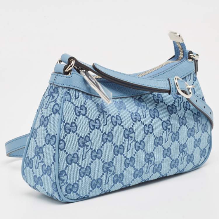 مملوكة مسبقًا Gucci x Palace Blue GG-P Canvas Half-Moon Mini Bag