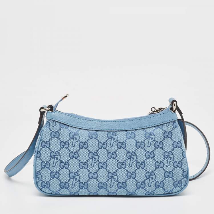 مملوكة مسبقًا Gucci x Palace Blue GG-P Canvas Half-Moon Mini Bag