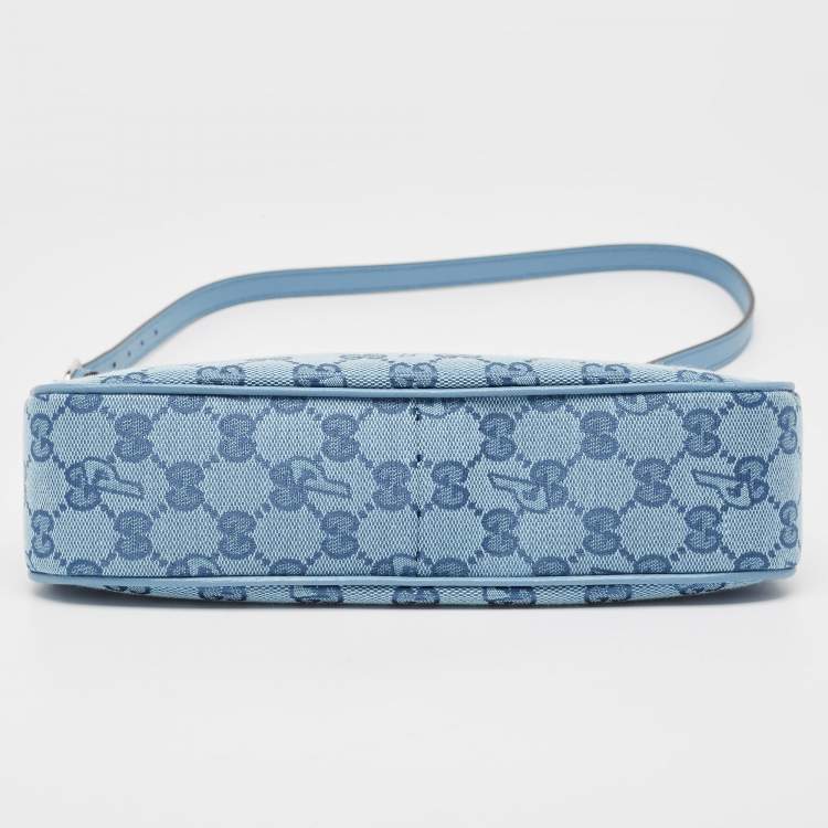 مملوكة مسبقًا Gucci x Palace Blue GG-P Canvas Half-Moon Mini Bag