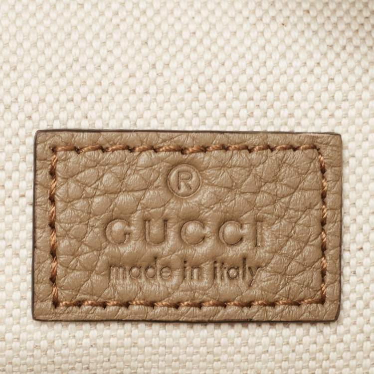Pre Owned Gucci Beige GG Emblematic Jumbo Leather Belt Bag