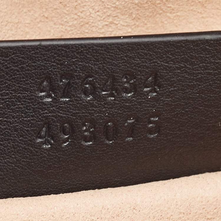 Pre Owned Gucci Black Matelassé Leather GG Marmont Belt Bag