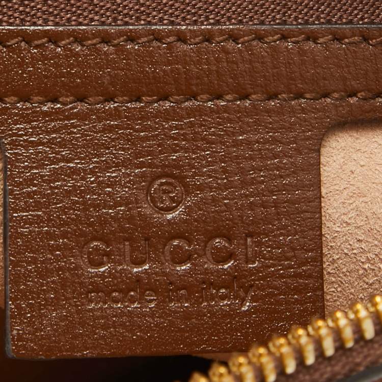 Pre Owned Gucci Beige/Brown GG Supreme Canvas and Leather Small Horsebit 1955 Shoulder Bag