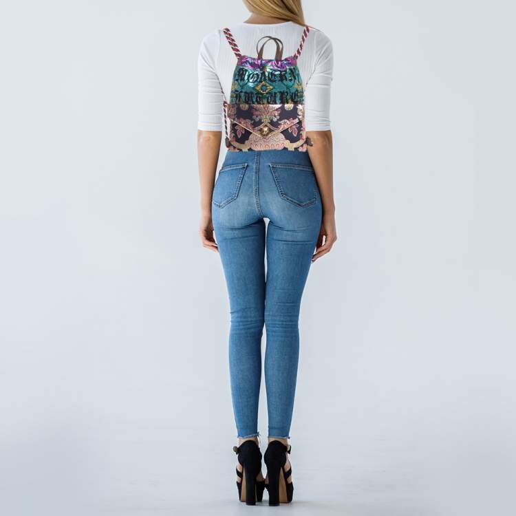 Pre Owned Gucci  Multicolor Brocade Fabric Modern Future Drawstring Backpack 