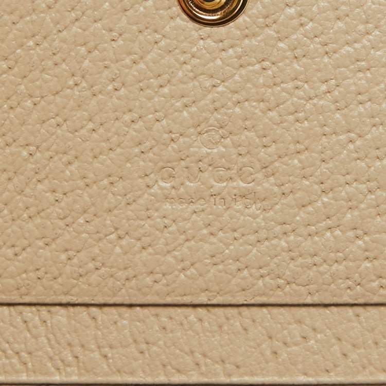 Pre Owned Gucci Beige/Off White GG Supreme Canvas Web Ophidia Card Case Wallet