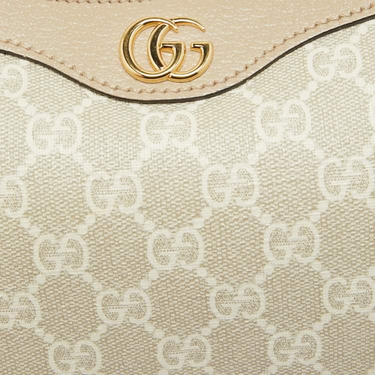 Pre Owned Gucci Beige/White GG Supreme Canvas Small Ophidia Bag