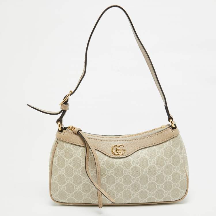 Pre Owned Gucci Beige/White GG Supreme Canvas Small Ophidia Bag