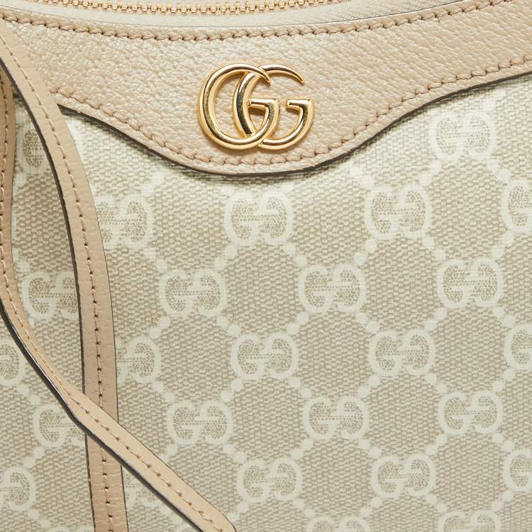 Pre Owned Gucci Beige/White GG Supreme Canvas Small Ophidia Bag