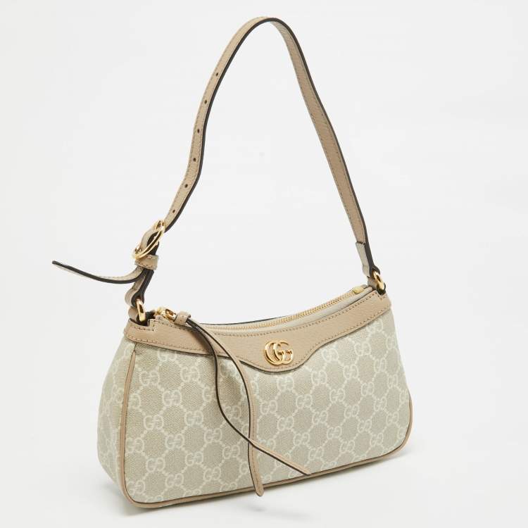 Pre Owned Gucci Beige/White GG Supreme Canvas Small Ophidia Bag