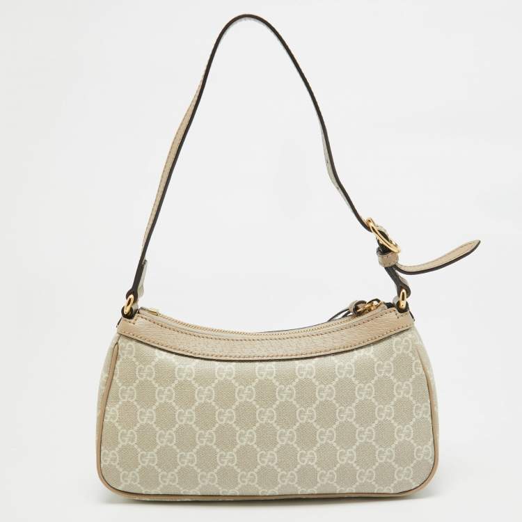 Pre Owned Gucci Beige/White GG Supreme Canvas Small Ophidia Bag