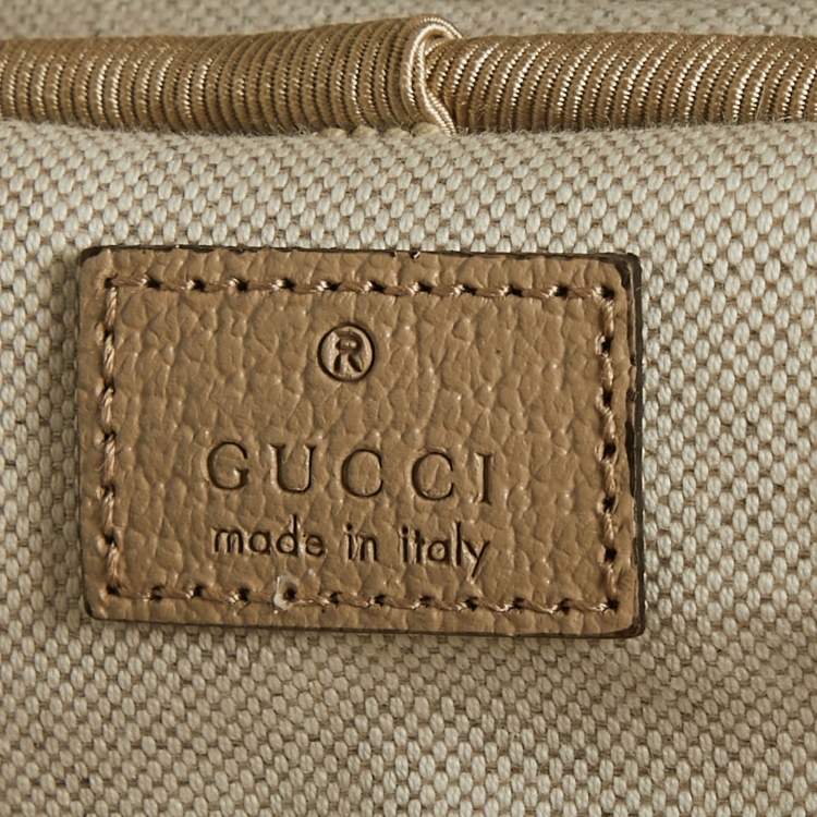 Pre Owned Gucci Beige GG Supreme Canvas and Leather Small Savoy Cabin Trolley