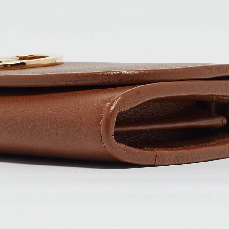 Pre Owned Gucci Brown Leather Blondie Wallet on Chain