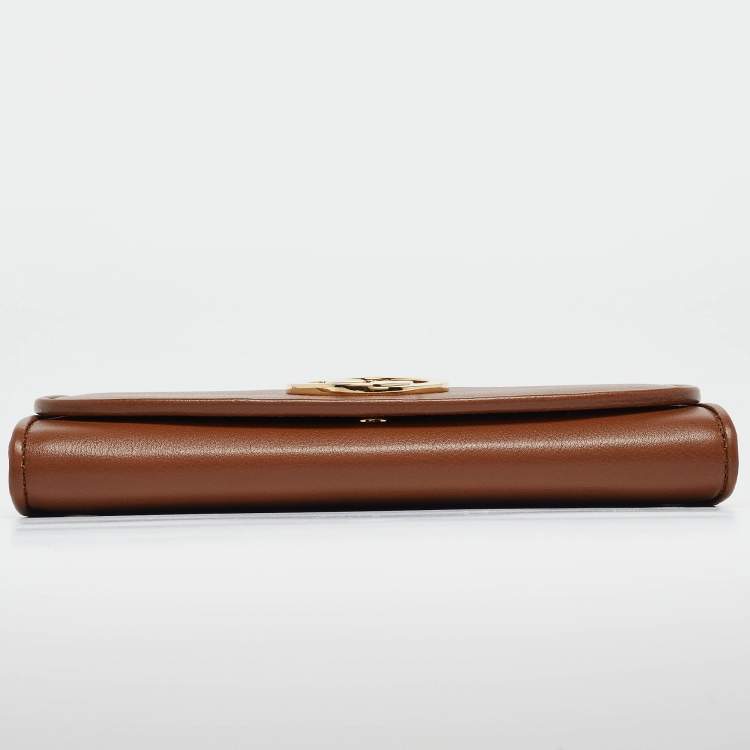 Pre Owned Gucci Brown Leather Blondie Wallet on Chain