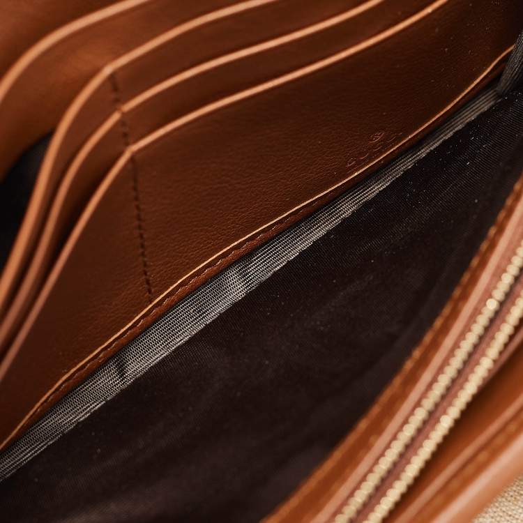 Pre Owned Gucci Brown Leather Blondie Wallet on Chain