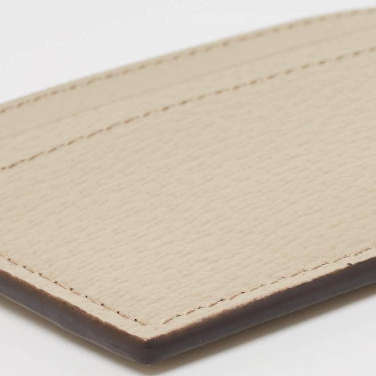 Pre Owned Gucci Light Beige Leather Horsebit Card Case