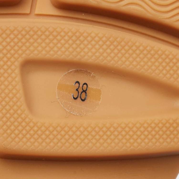 Pre Owned Gucci Beige/Brown GG Canvas and Suede Flashtrek Boots Size 35