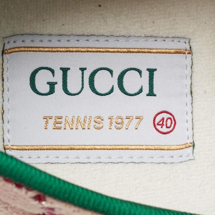 Pre Owned Gucci Multicolor Crystal GG Canvas Tennis 1977 Sneakers Size 40