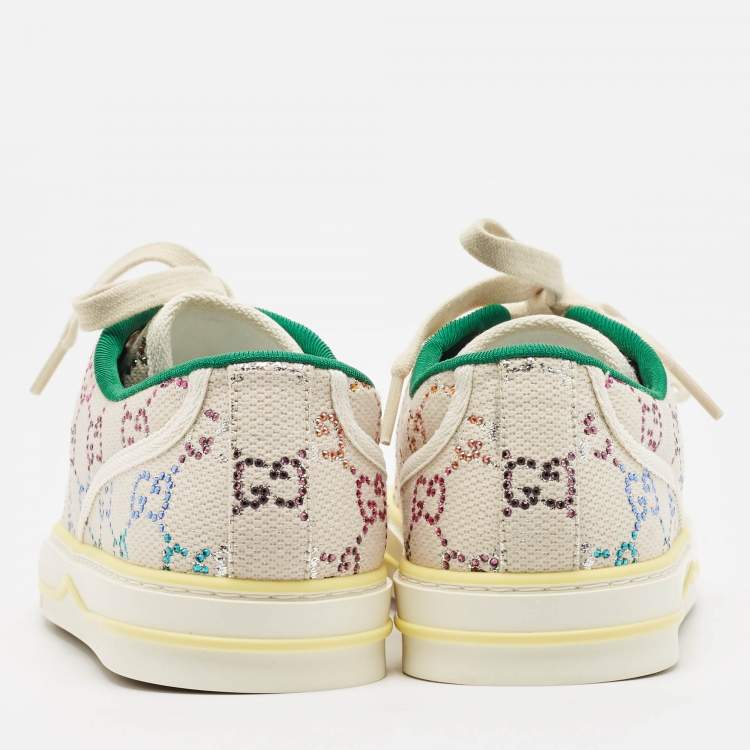Pre Owned Gucci Multicolor Crystal GG Canvas Tennis 1977 Sneakers Size 40