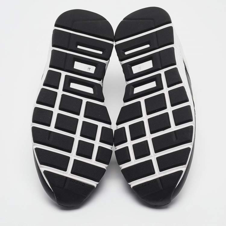 Pre Owned Gucci Black/White Leather Interlocking G Sneakers Size 37