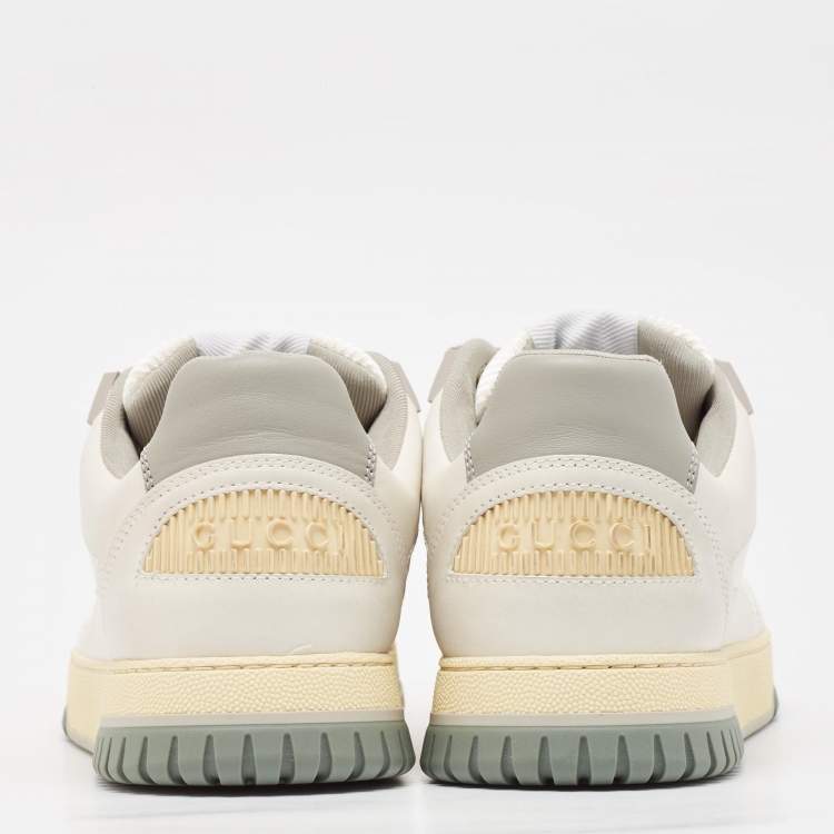 مملوكة مسبقًا Gucci Off White Distressed Leather Jones Sneakers Size 40