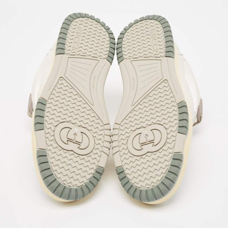 مملوكة مسبقًا Gucci Off White Distressed Leather Jones Sneakers Size 40