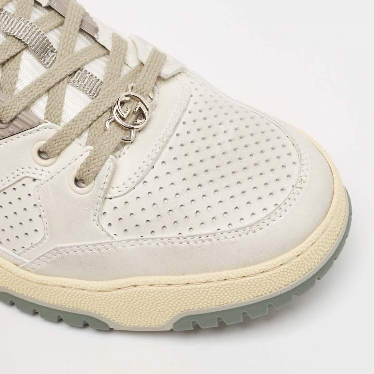 مملوكة مسبقًا Gucci Off White Distressed Leather Jones Sneakers Size 40