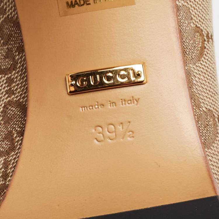 Pre Owned Gucci Beige/Brown GG Canvas Lisa Thigh High Boots Size 39.5