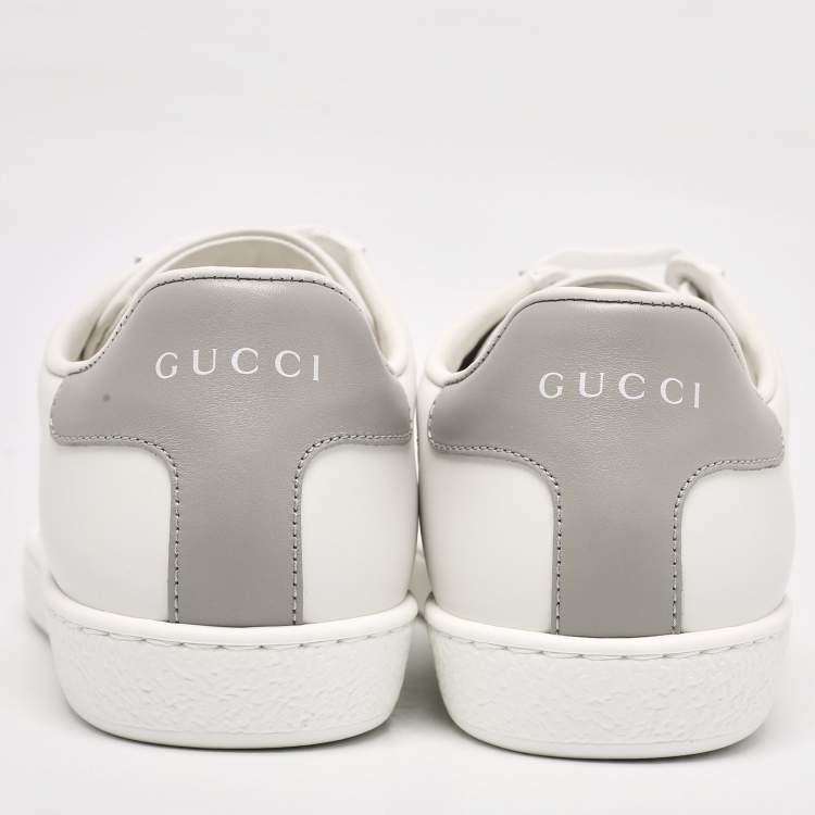 Pre Owned Gucci White Perforated Interlocking G Leather Ace Sneakers Size 38