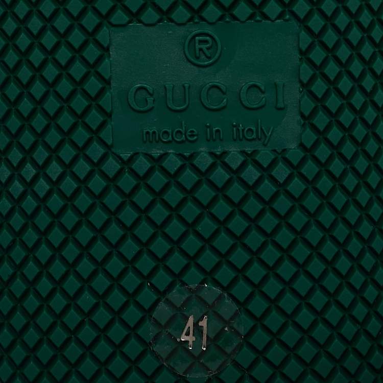Pre Owned Gucci Multicolor Nubuck Leather and Crystal GG Canvas Screener Sneakers Size 41