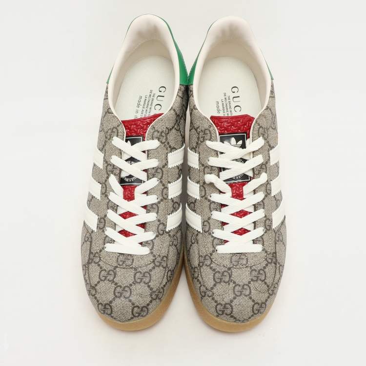 Pre Owned Gucci x Adidas Multicolor Coated Canvas GG Canvas Wedge Sneakers Size 41